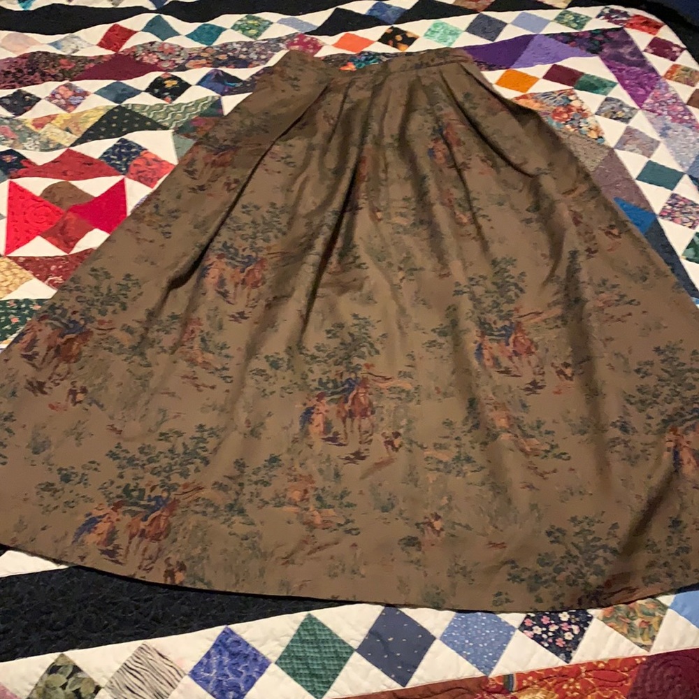 Brown Silk-Wool Skirt